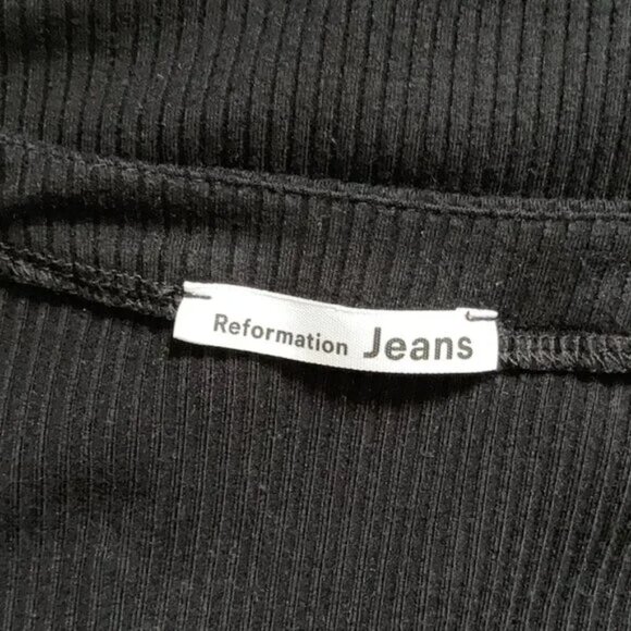 NWT Reformation Jeans Jani Long Sleeve Mini Dress - Black/Medium - Picture 6 of 7